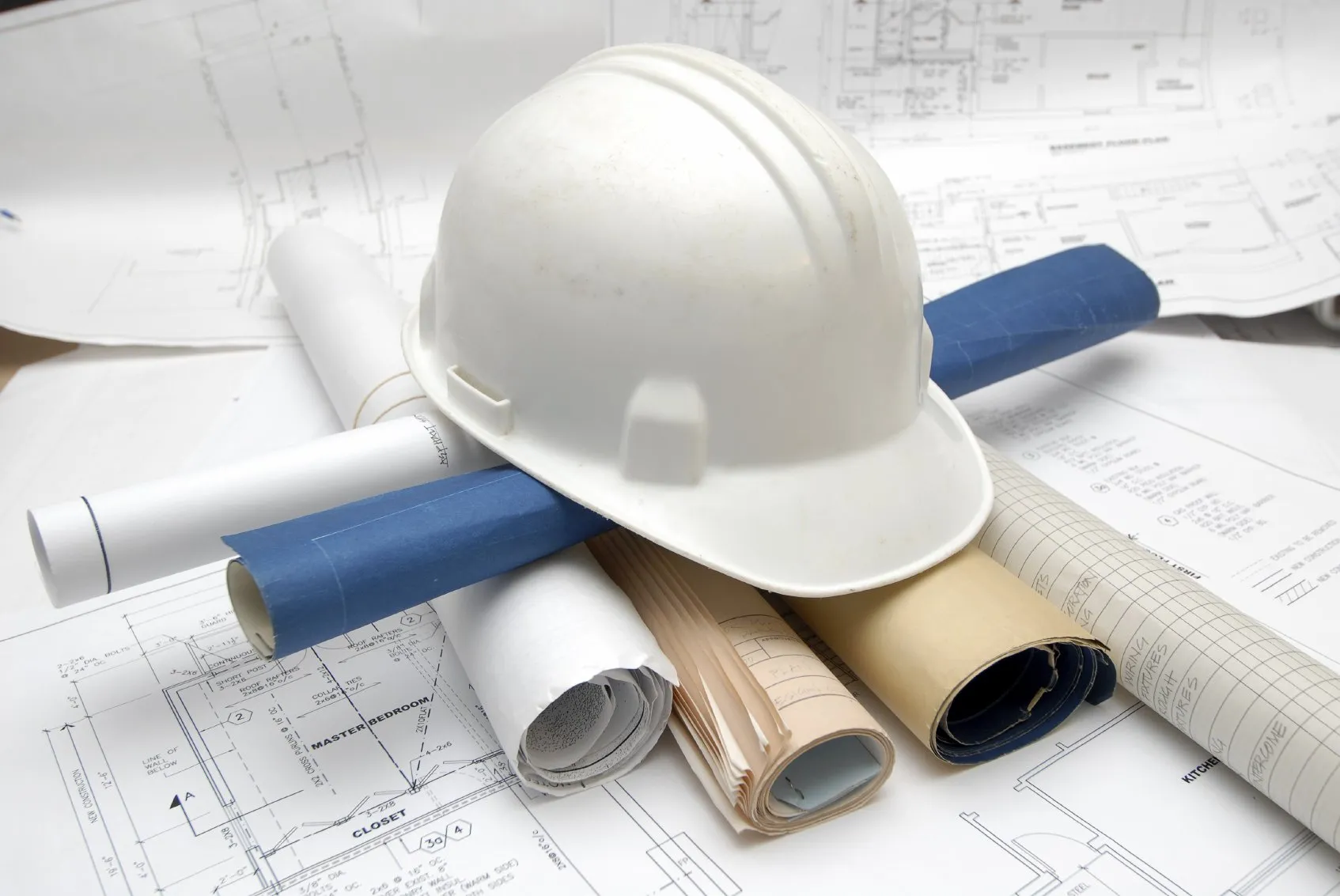 Engineering plans and safety equipment prepared for field work